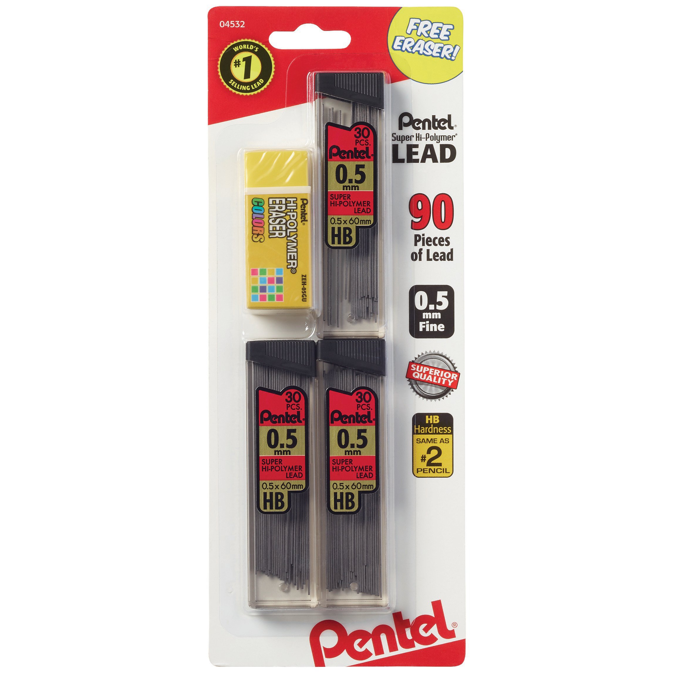 Pentel Hi-Polymer Erasers - 4ct