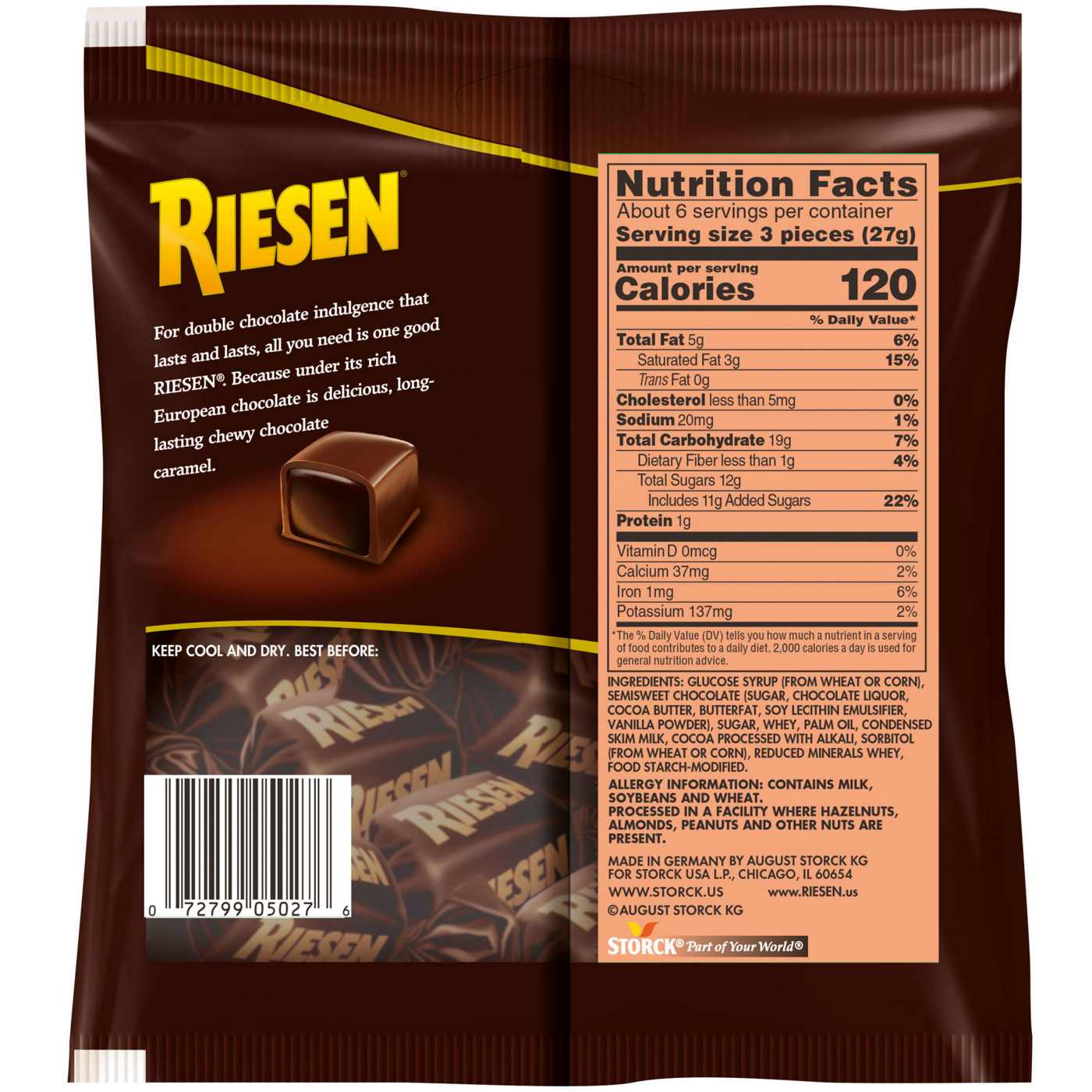 Riesen Chocolate Covered Chewy Caramel Candy; image 2 of 6