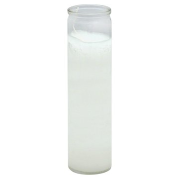 Reed Candle Clear Glass Candle – White Wax, 8.25"