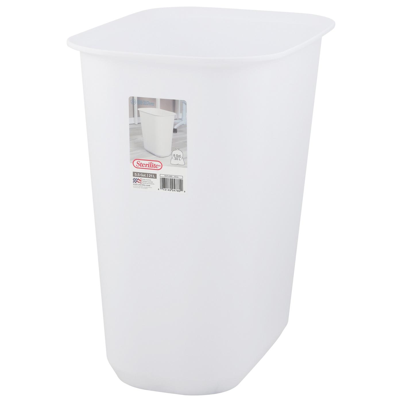 Sterilite White Open Wastebasket; image 2 of 4
