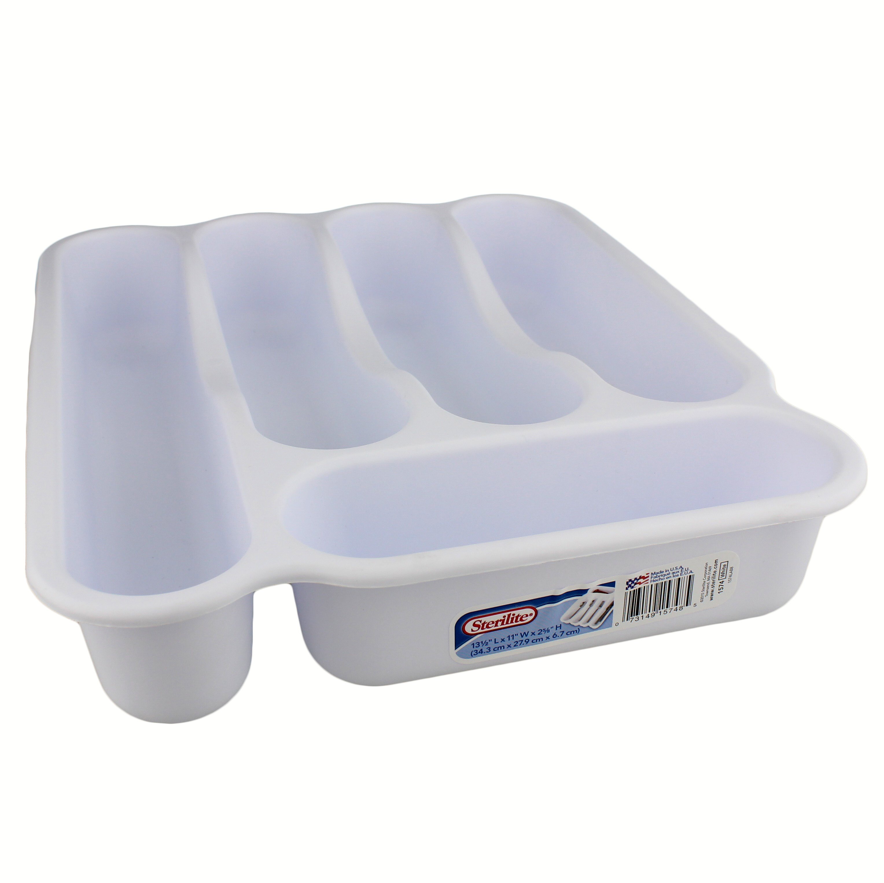 Sterilite 5 Compartment Cutlery Tray, White Shop Sink & Kitchen