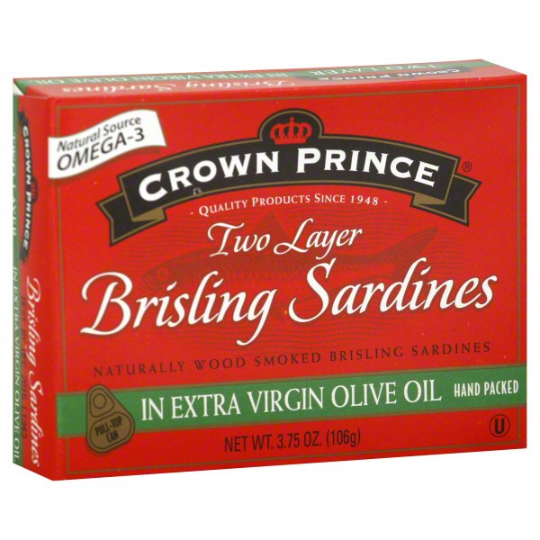 Crown Prince Two Layer Brisling Sardines in Extra Virgin Olive Oil