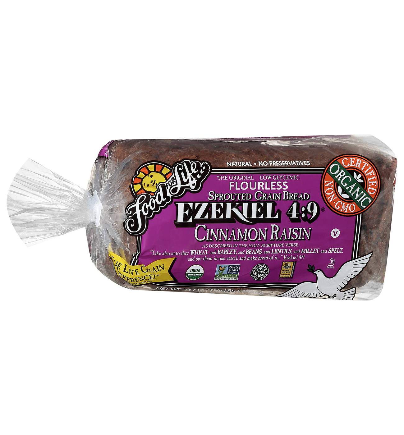 Food For Life Ezekiel 4:9 Sprouted Grain Cinnamon Raisin Bread; image 1 of 5