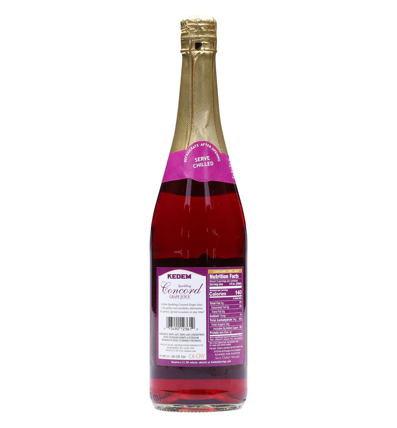 Kedem Kosher Sparkling Concord Grape Juice; image 3 of 4