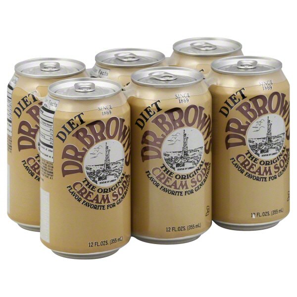 Dr. Brown's Kosher Diet Original Cream Soda 6 pk Cans Shop Soda at HEB