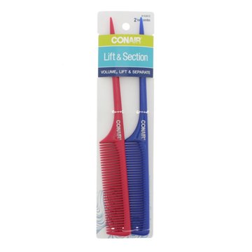 Conair Lift & Section Tail Style Combs, Assorted Colors, 2 ct