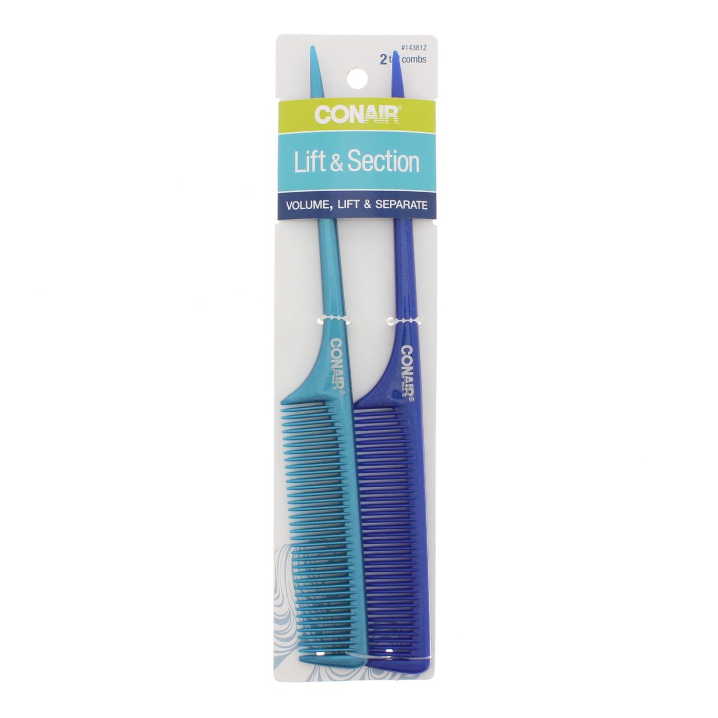 Conair Lift & Section Tail Style Combs, Assorted Colors; image 2 of 2