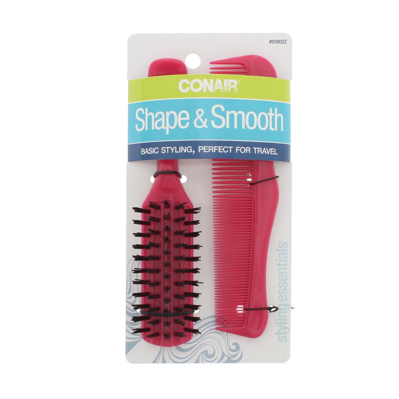 Conair Styling Essentials All-Purpose Brush and Comb Set, Assorted Colors; image 2 of 3