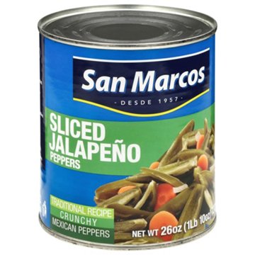 San Marcos Sliced Jalapeno Peppers, 26 oz