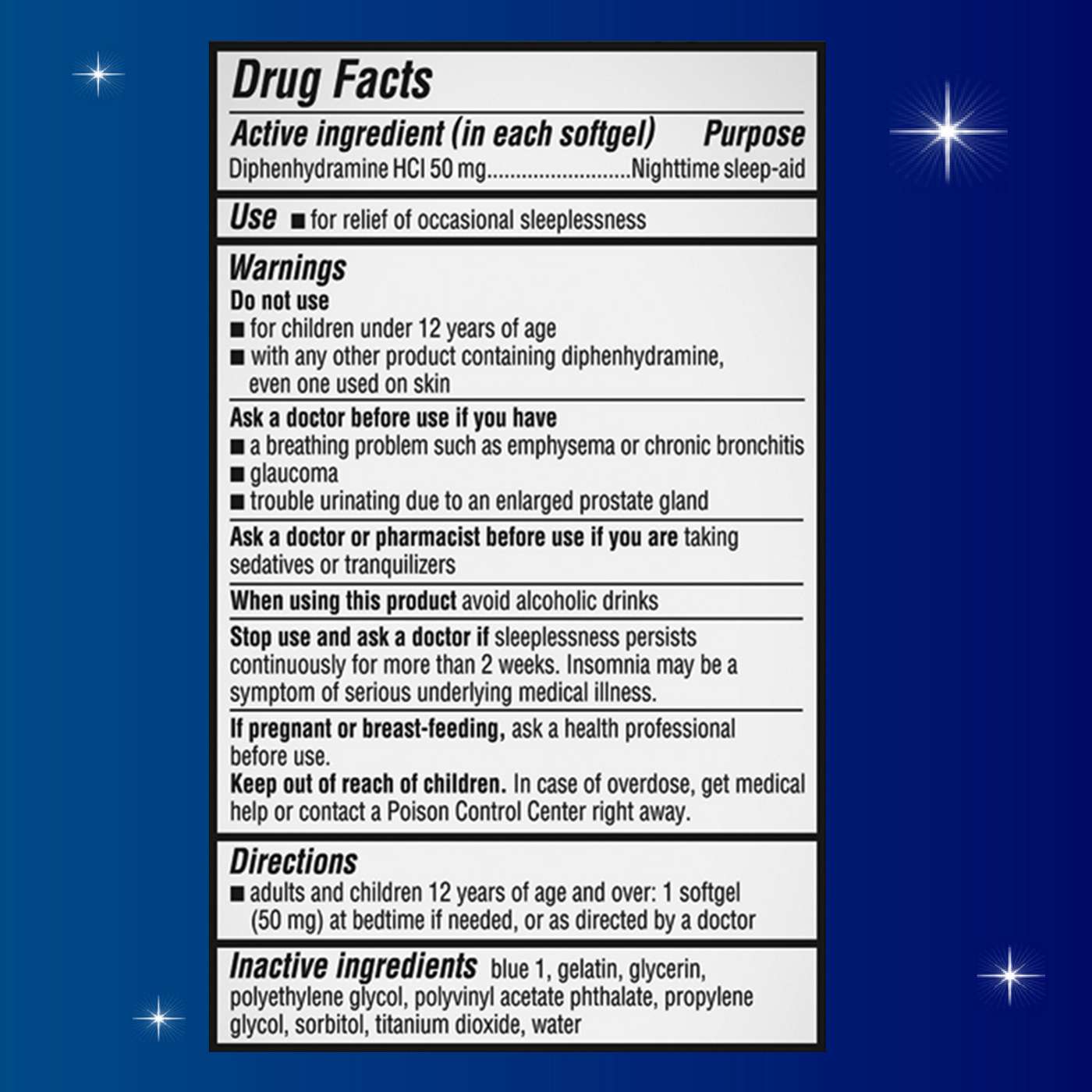 Unisom SleepGels Nighttime Sleep-Aid SoftGels; image 5 of 6
