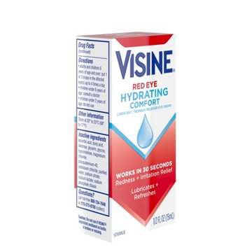 Visine Red Eye Hydrating Comfort Lubricating Drops, .5 oz