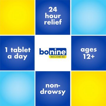 Bonine Motion Sickness Chewable Tablets - Raspberry, 16 ct