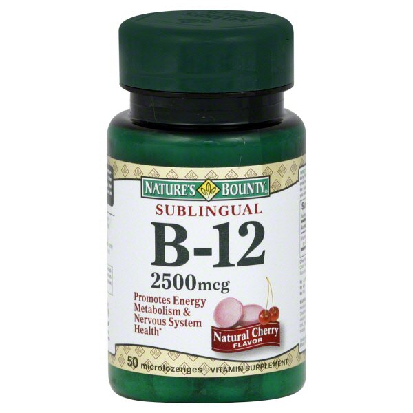 Nature's Bounty Sublingual Vitamin B12 2500 mcg Natural Cherry Flavor
