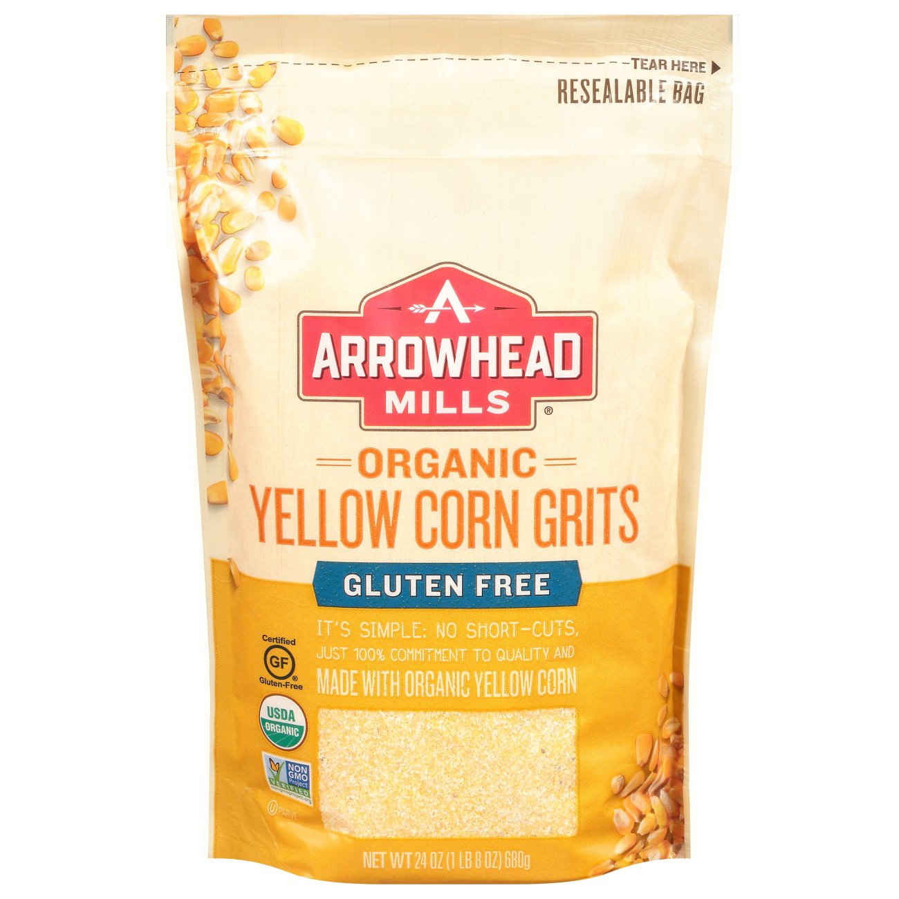 Arrowhead Mills Organic Yellow Corn Grits Shop Oatmeal & hot cereal