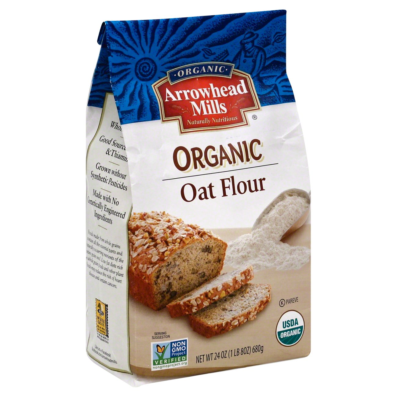 Arrowhead Mills Whole Grain Organic Oat Flour Shop Flour at HEB