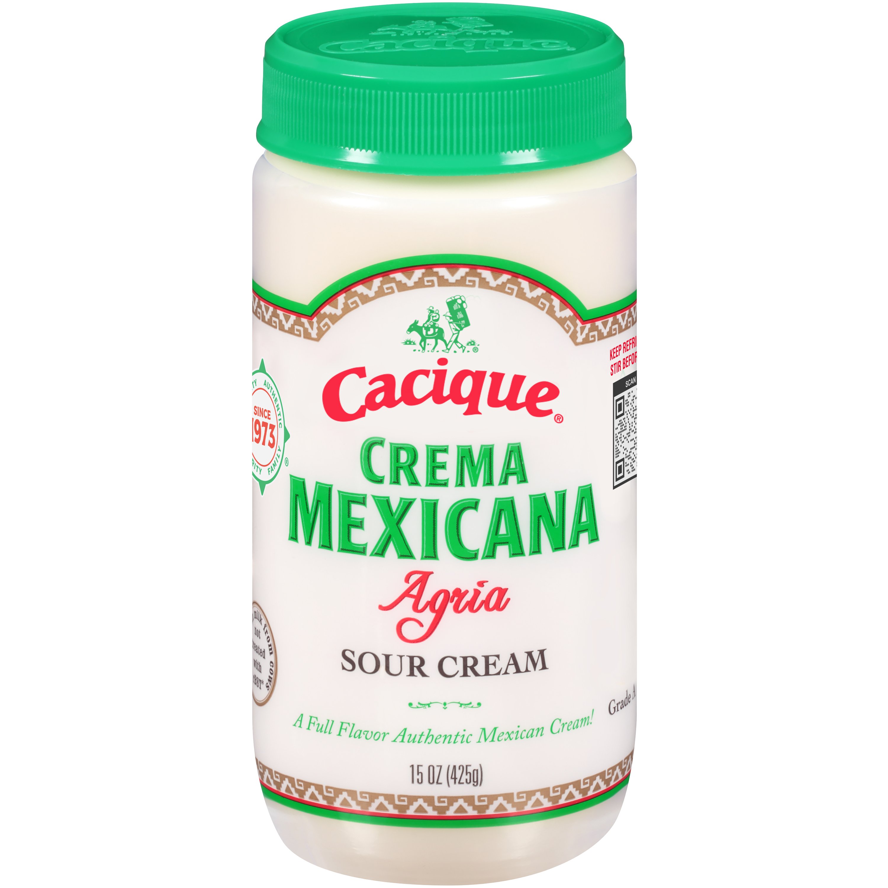 Cacique Crema Sour Sour Cream - H-E-B Cream at Shop Agria Mexicana
