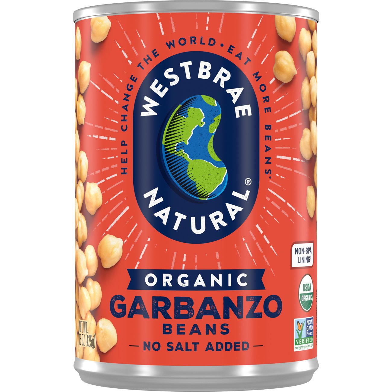 Westbrae Natural Organic No Salt Added Garbanzo Beans - Shop Beans