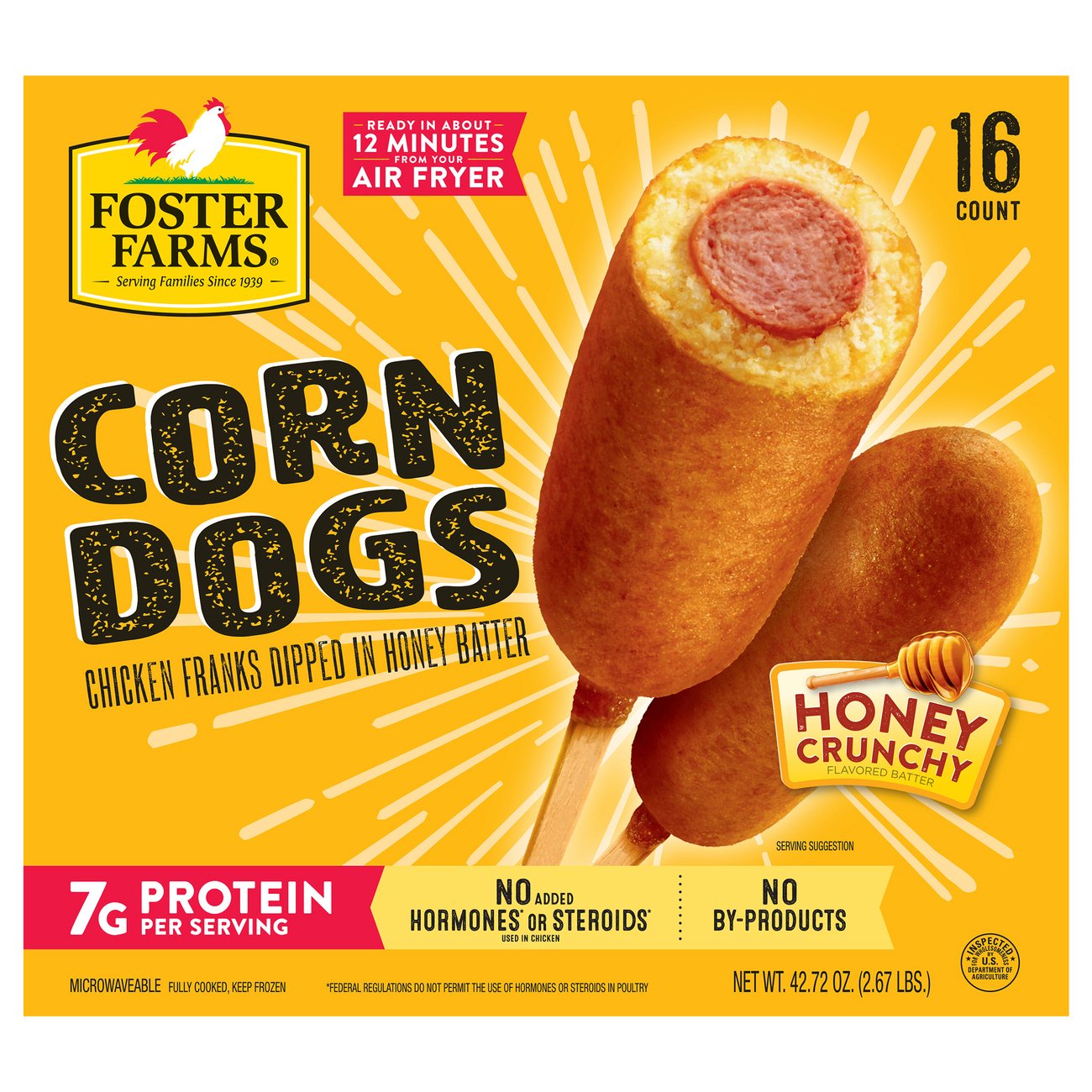 Foster Farms Honey Crunchy Flavor Chicken Corn Dogs Shop Sausages Hot Dogs At H E B