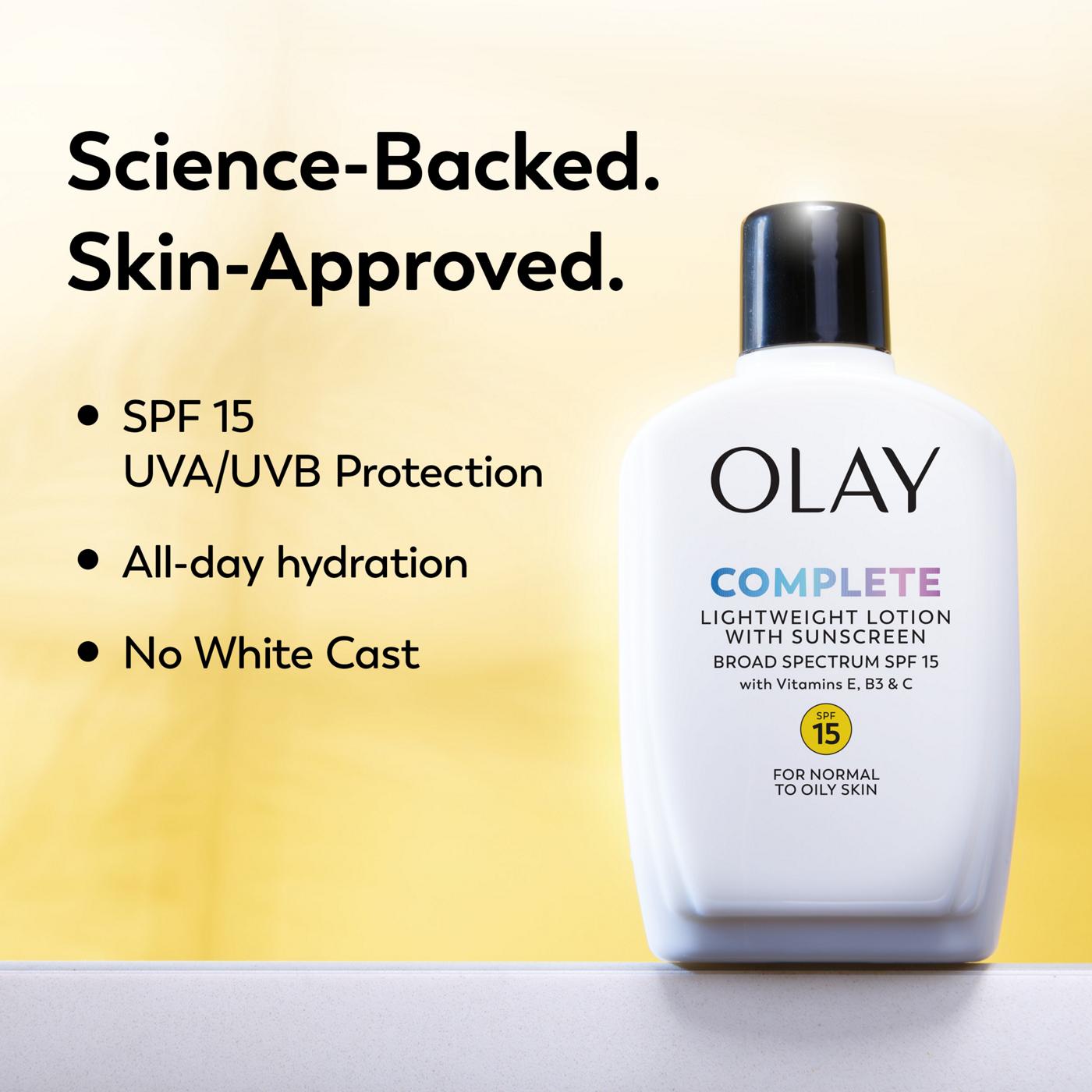 Olay Complete Lotion Moisturizer with SPF 15 Normal; image 3 of 10