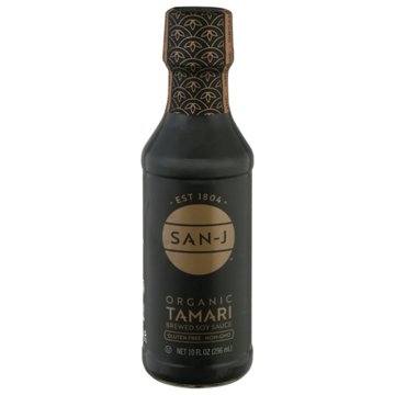 San-J Organic Gluten Free Tamari Brewed Soy Sauce, 10 oz