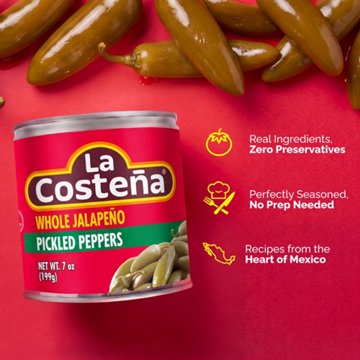La Costena Whole Pickled Jalapeño Peppers, 7 oz