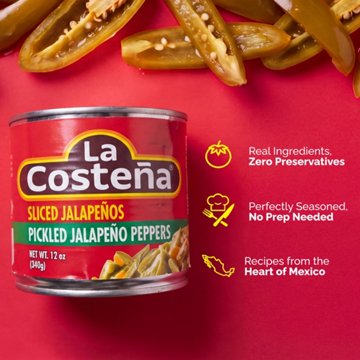 La Costena Sliced Pickled Jalapeño Peppers, 12 oz
