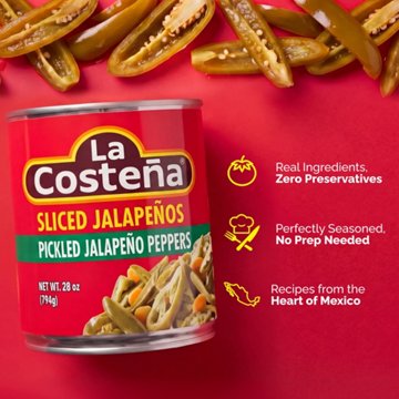 La Costena Sliced Pickled Jalapeño Peppers, 28 oz