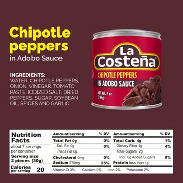 La Costena Chipotle Peppers in Adobo Sauce, 7 oz