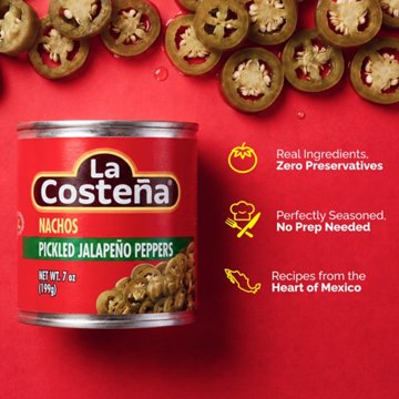 La Costena Nacho Sliced Pickled Jalapeño Peppers, 7 oz