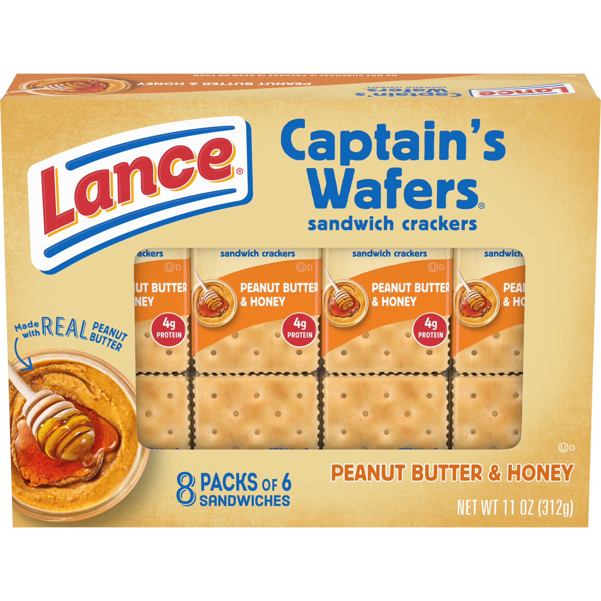 Lance Captain's Wafers Peanut Butter & Honey Sandwich Crackers Shop