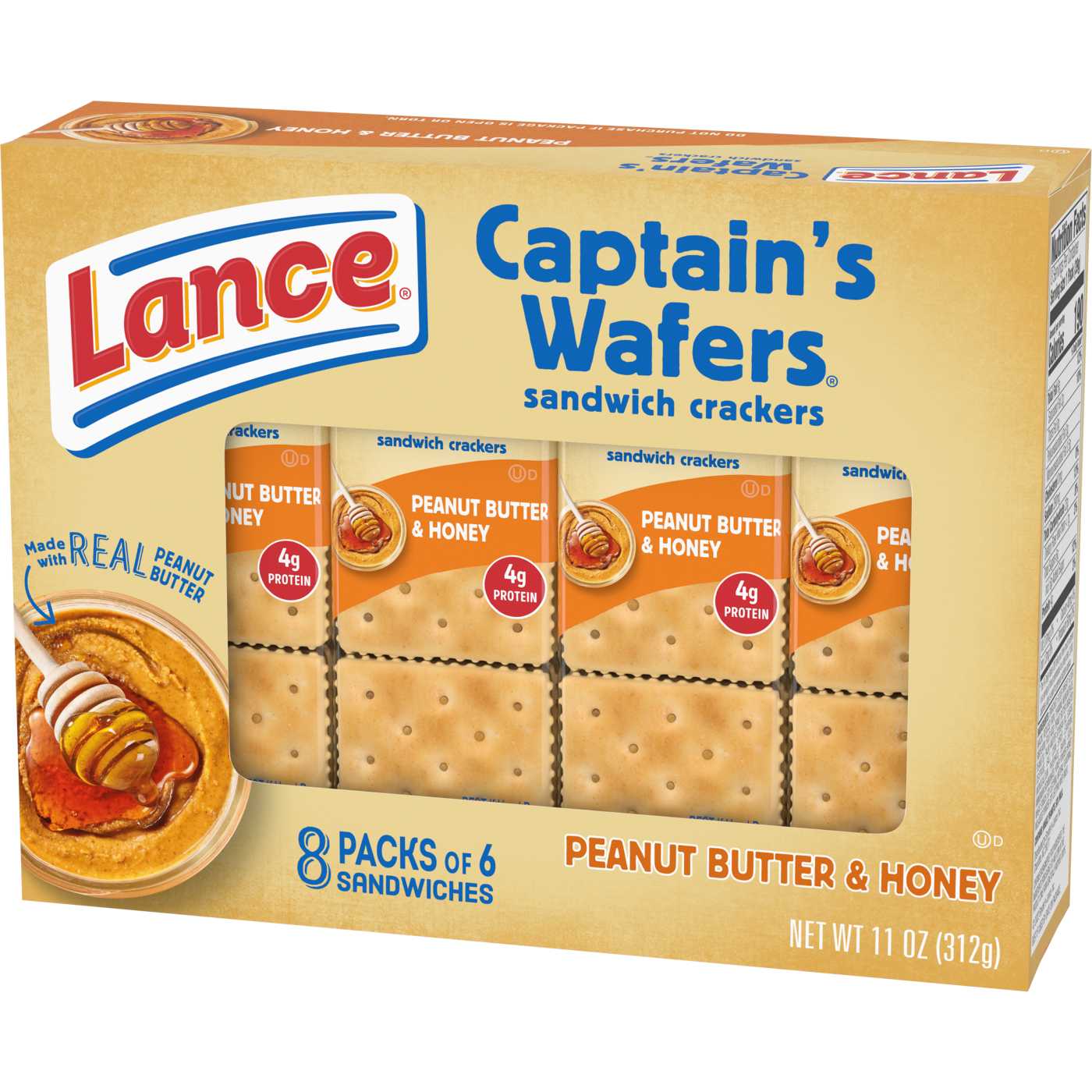 Lance Captain's Wafers Peanut Butter & Honey Sandwich Crackers; image 5 of 10