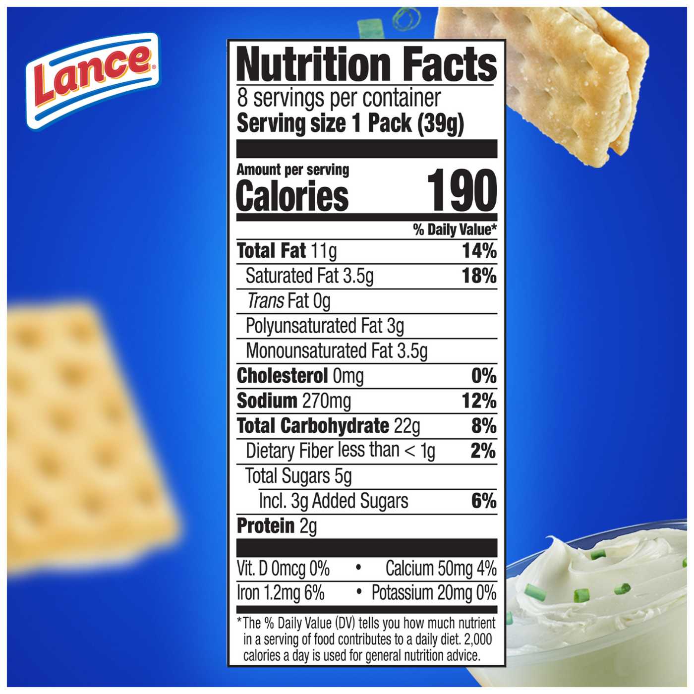 Lance Captain's Wafers Cream Cheese & Chives Sandwich Crackers; image 5 of 10