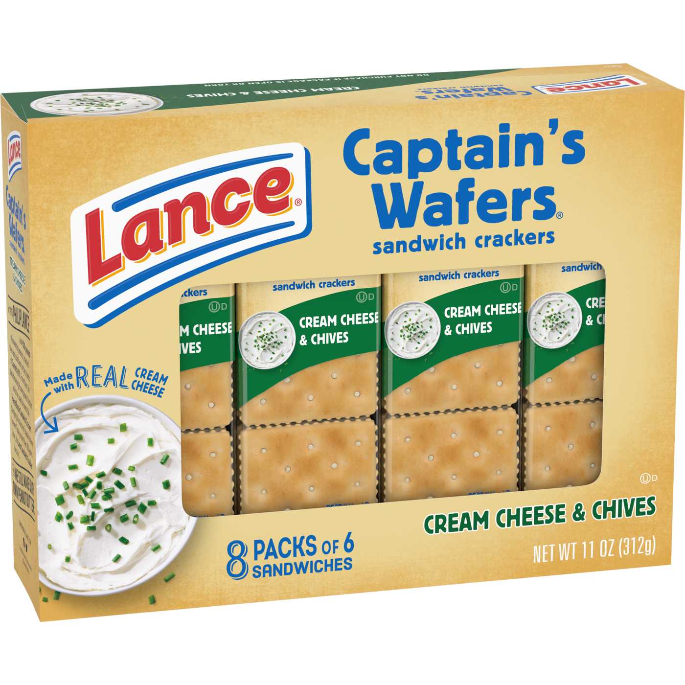 Lance Captain's Wafers Cream Cheese & Chives Sandwich Crackers; image 9 of 10