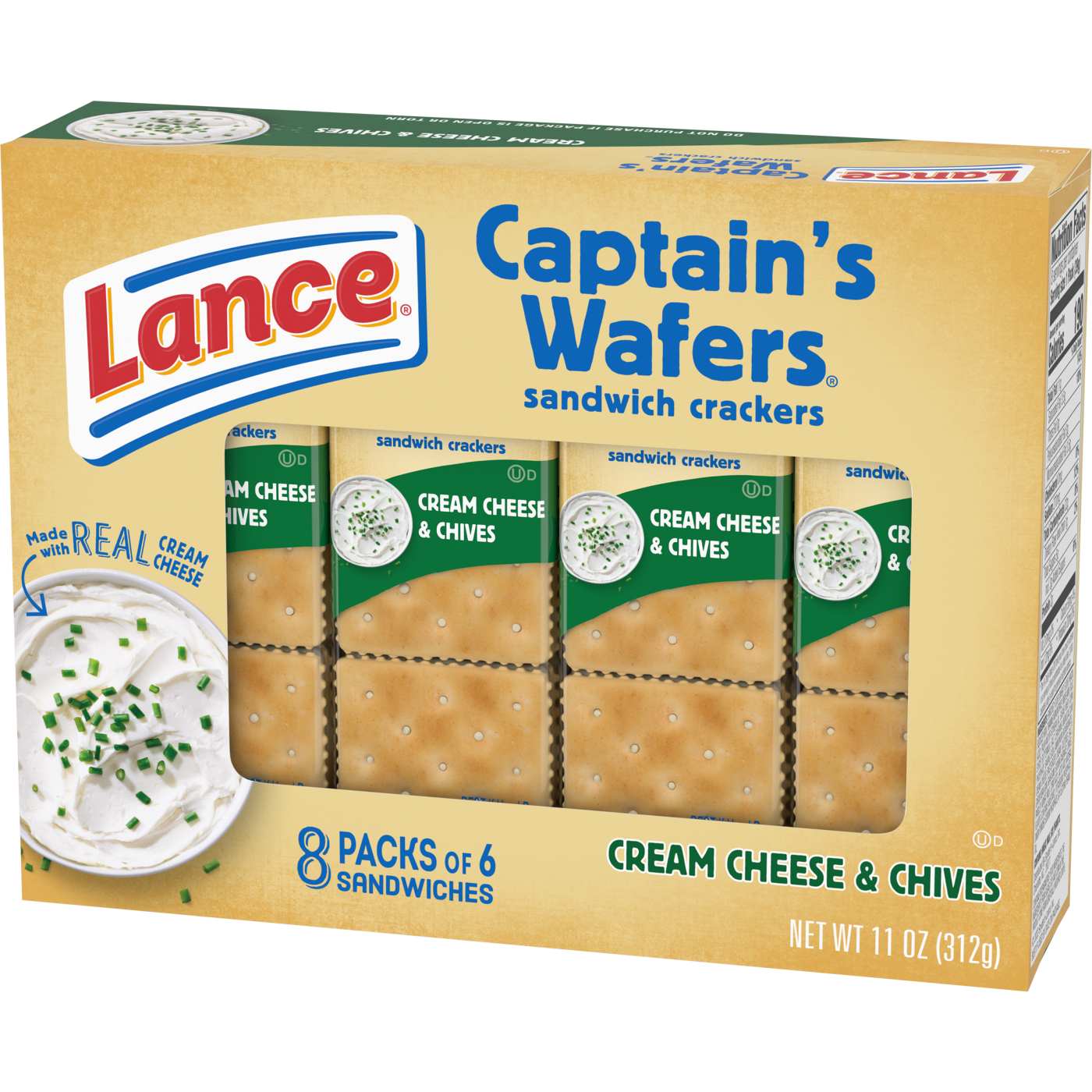 Lance Captain's Wafers Cream Cheese & Chives Sandwich Crackers; image 10 of 10