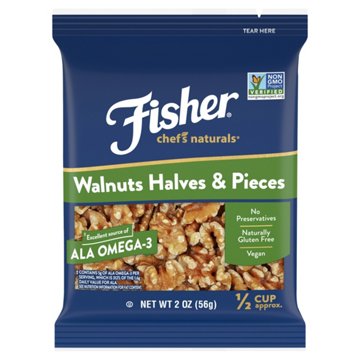 Fisher Walnuts Halves & Pieces, 2 oz