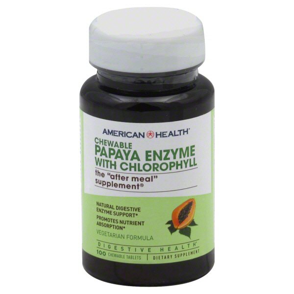 American Health Papaya Enzyme With Chlorophyll Vegetarian Formula