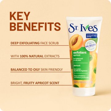 St. Ives Exfoliant Apricot Face Scrub for Oily Skin, 6 oz