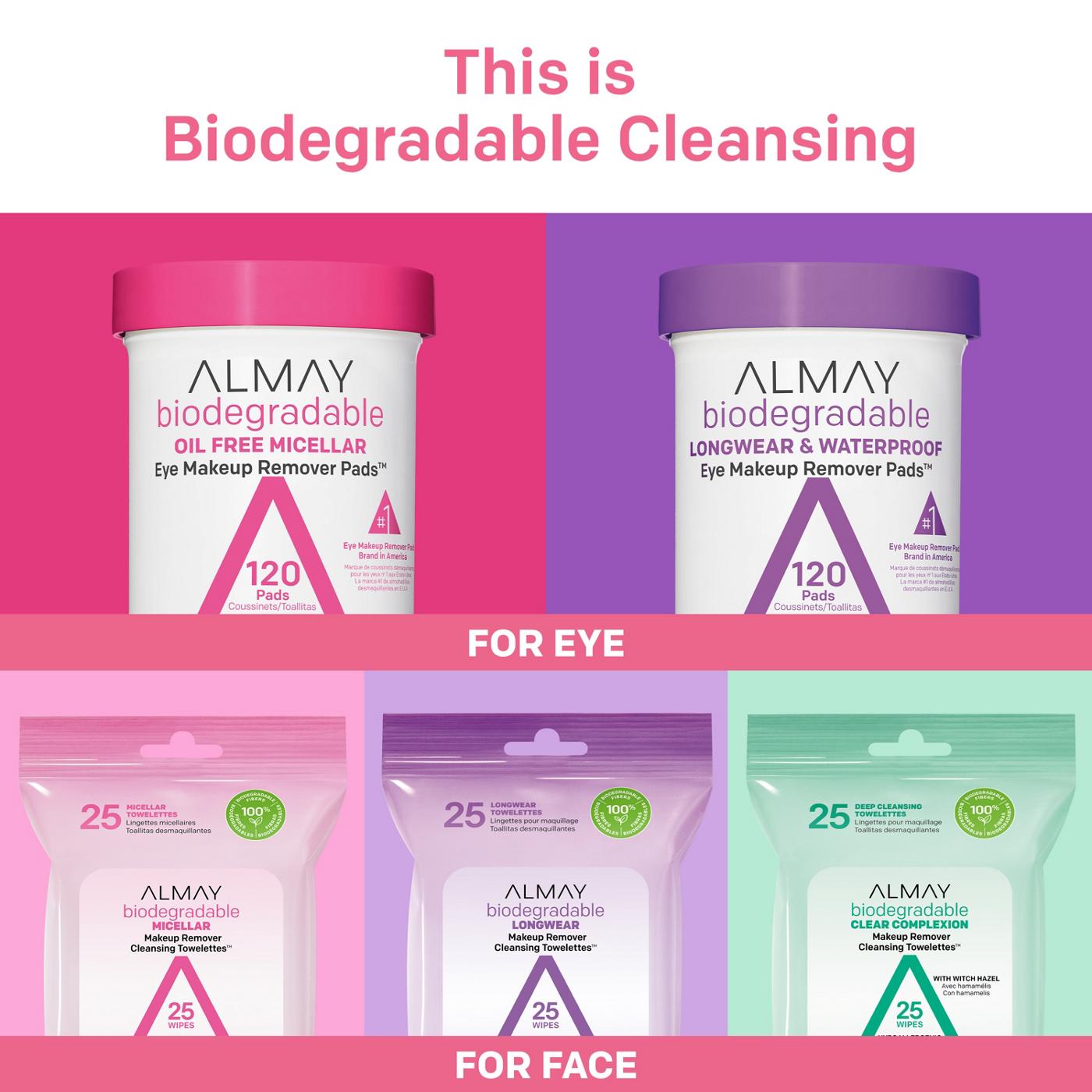 Almay Biodegradable Longwear & Waterproof Eye Makeup Remover Pads Shop Makeup remover at HEB