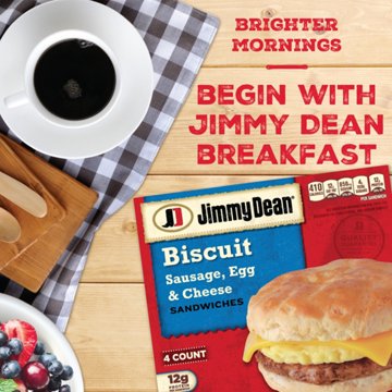 Jimmy Dean Frozen Biscuit Breakfast Sandwiches - Sausage, Egg & Cheese