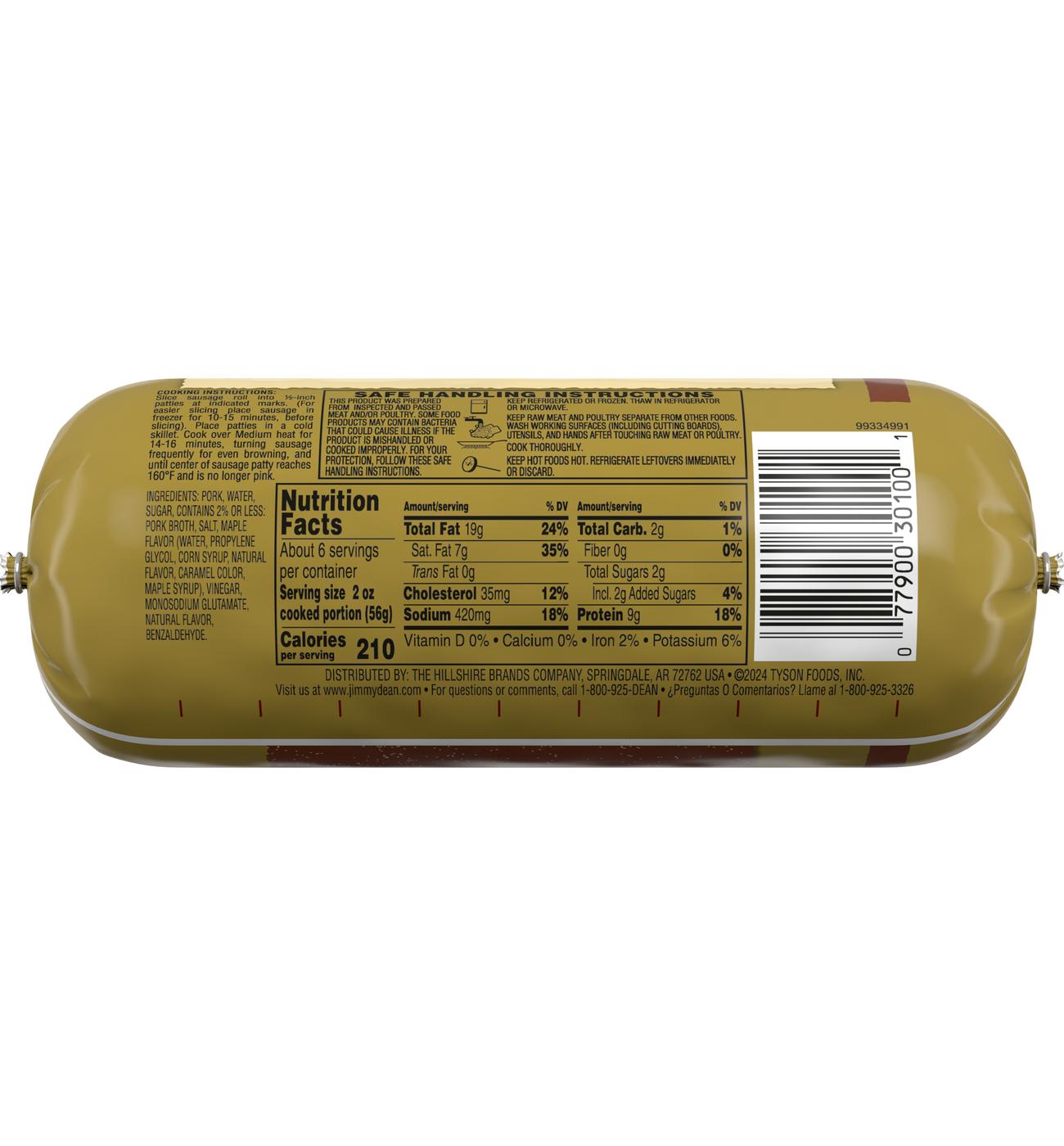 Jimmy Dean Premium Pork Breakfast Sausage Maple Shop Sausage at HEB