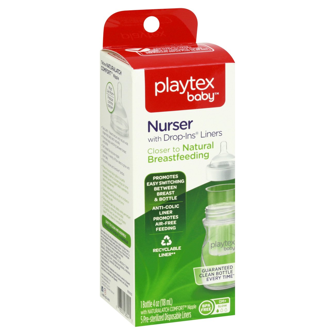 Playtex VentAire Advanced Wide With Slow Flow Nipple Bottles 6 oz - Shop  Bottles at H-E-B