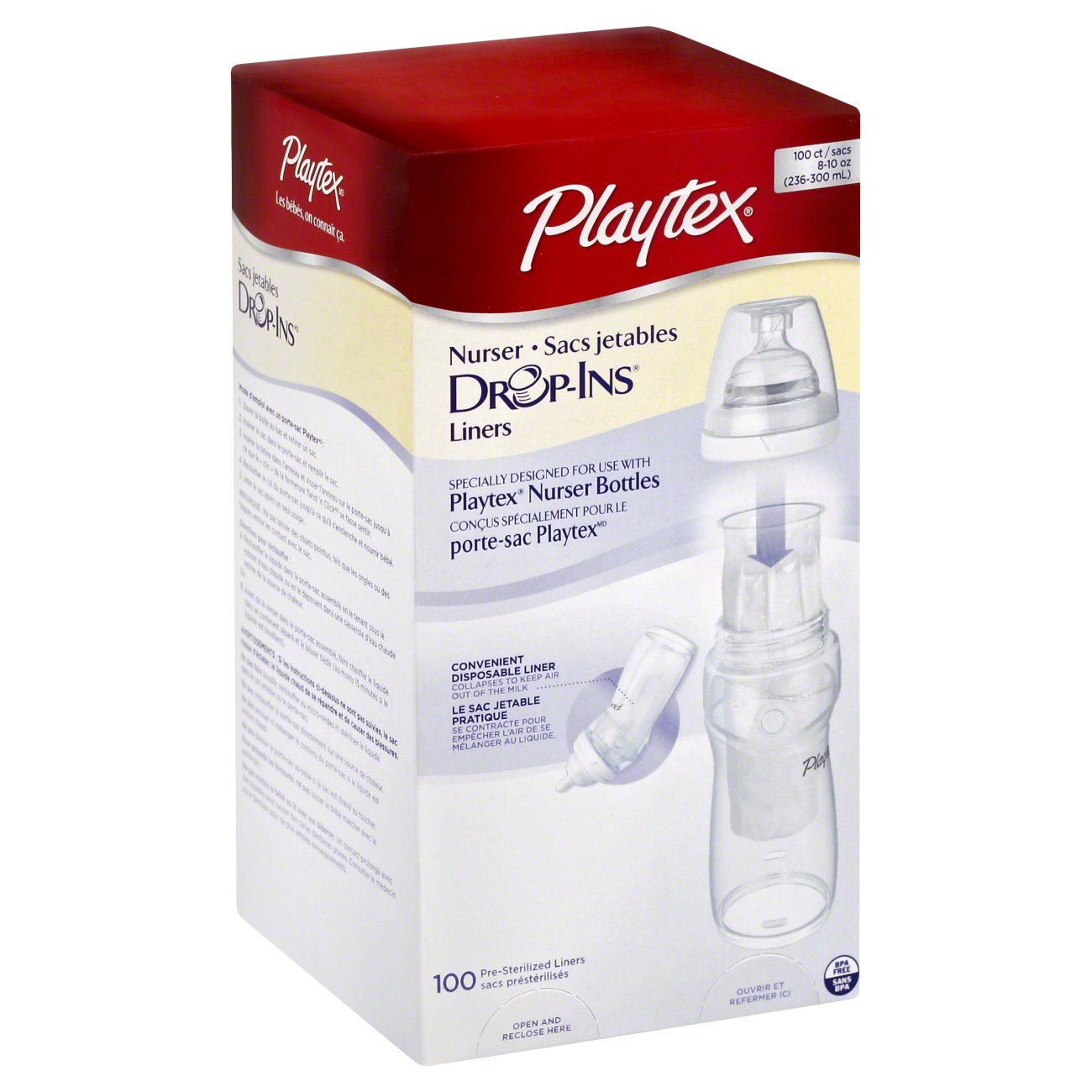 Playtex Drop-Ins System Pre-Sterilized Disposable Liners 8-10 oz
