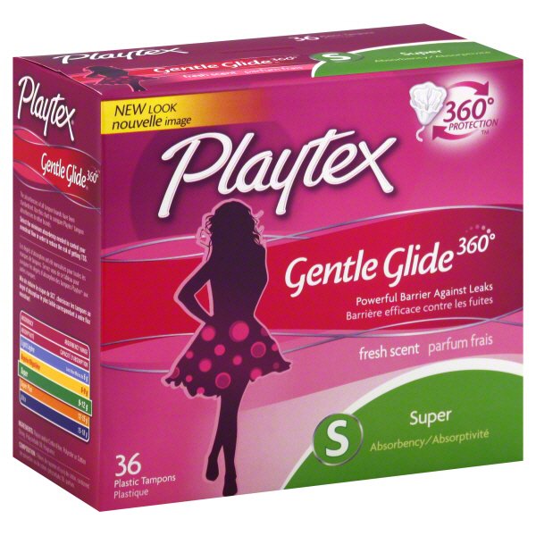 Playtex Gentle Glide 360 Plastic Super Absorbency Fresh Scent Tampons