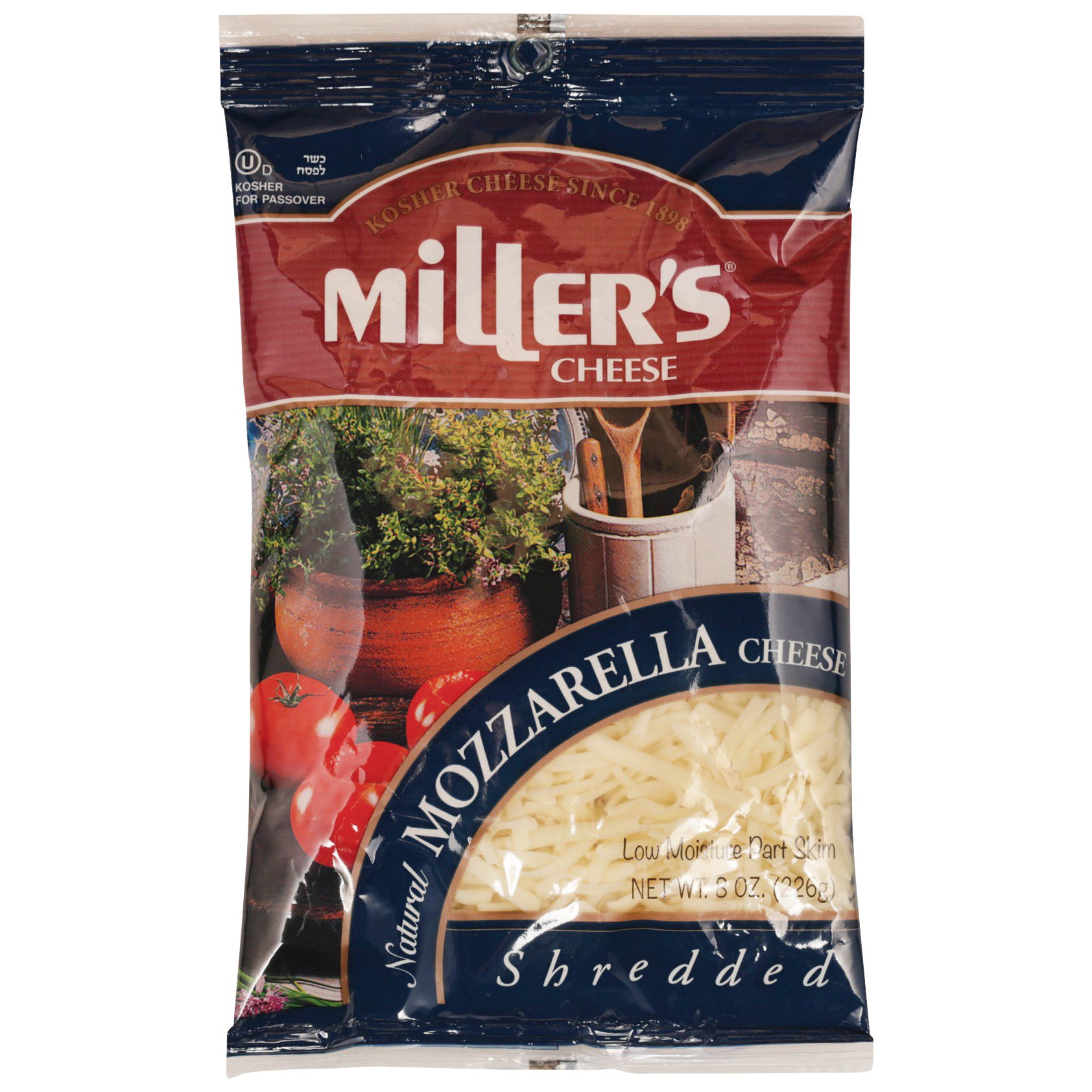Miller's Cheese Kosher Natural Mozzarella Shredded Cheese Shop Cheese