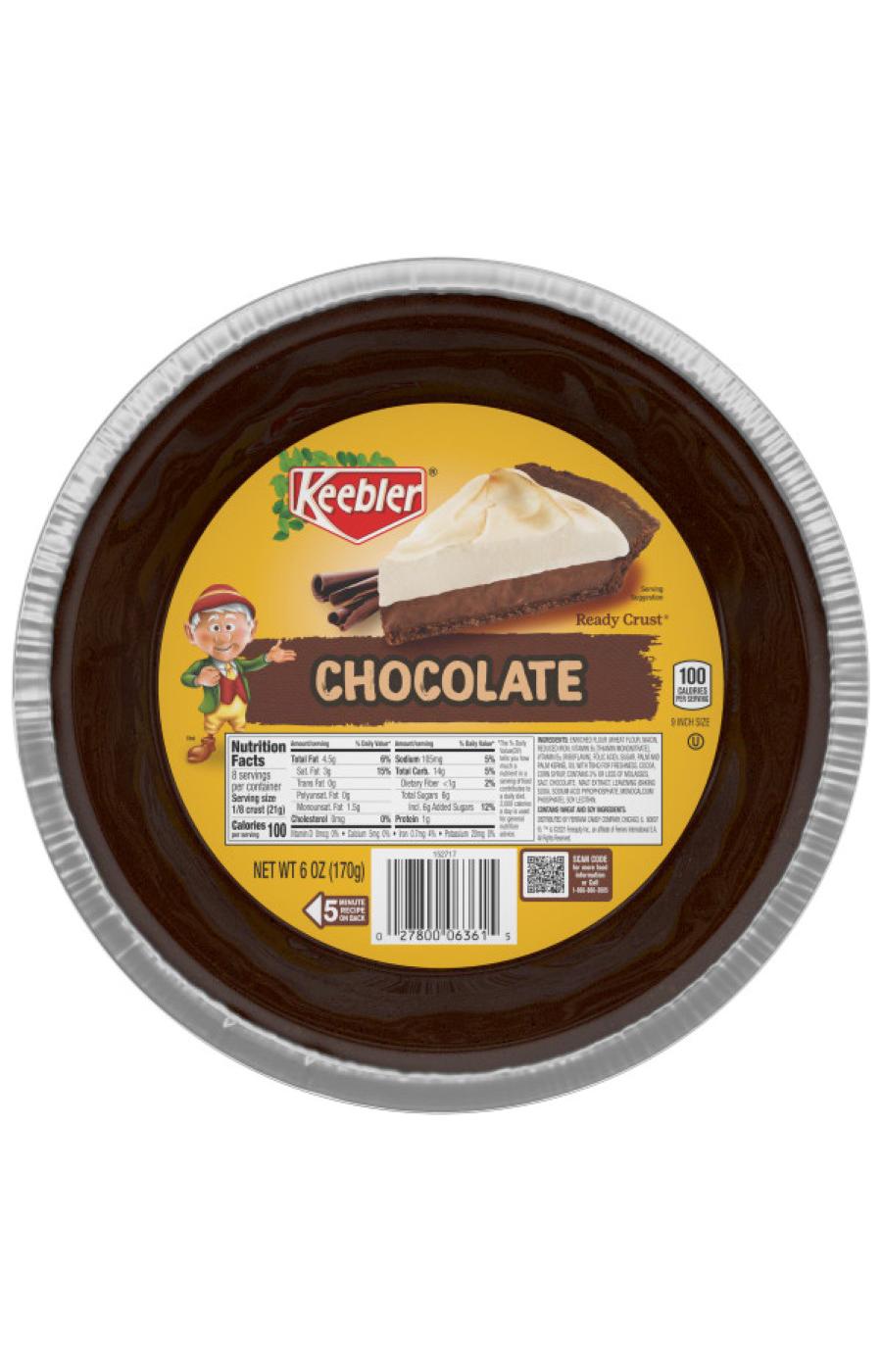 Keebler 9" Chocolate Pie Crust; image 1 of 3