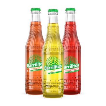 Barrilitos Pineapple Piña Fruit Flavored Soda Glass Bottle