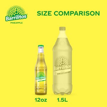 Barrilitos Pineapple Piña Fruit Flavored Soda Glass Bottle