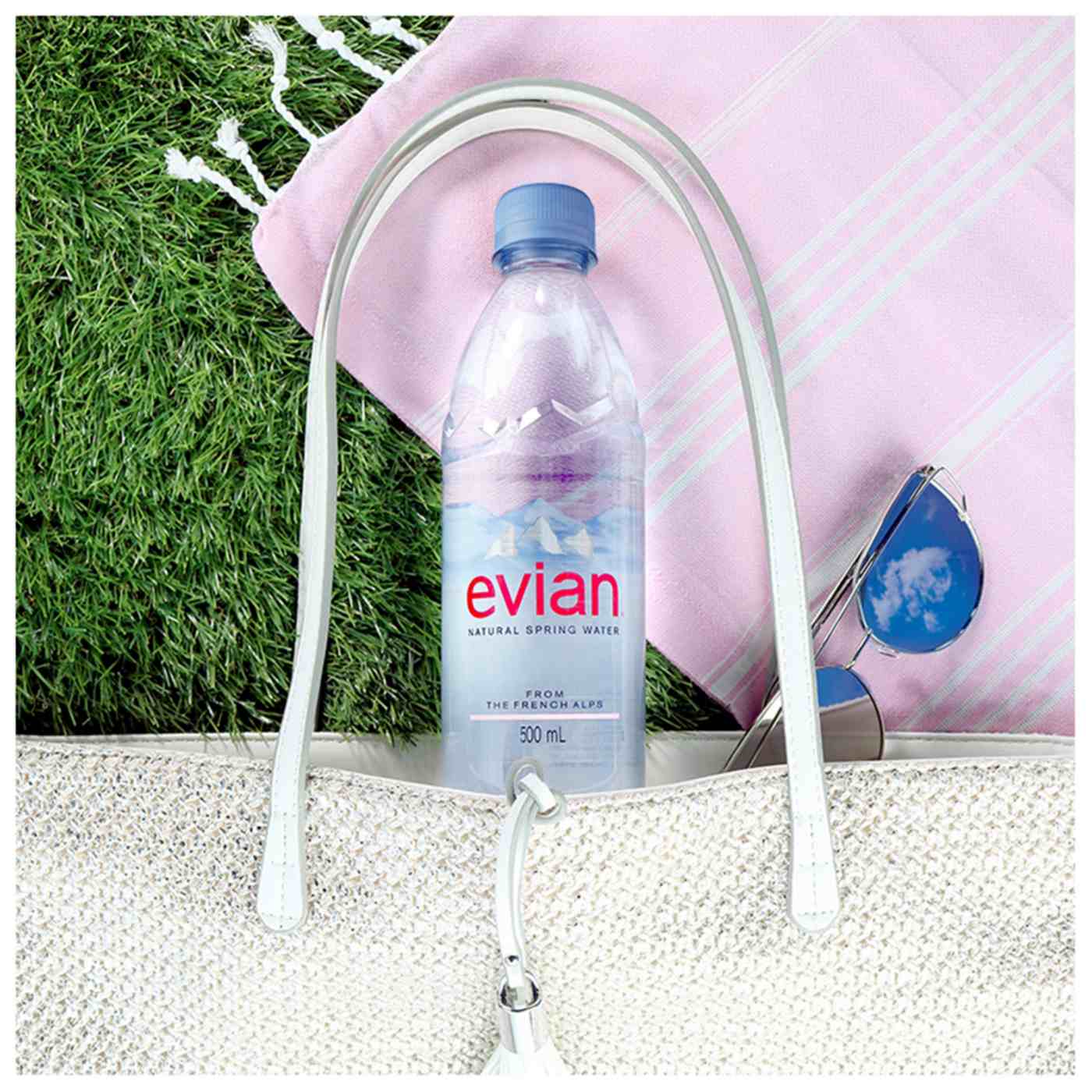 evian Natural Spring Water, 33.8 Fl Oz, Bottles (2 Packs of 6) 