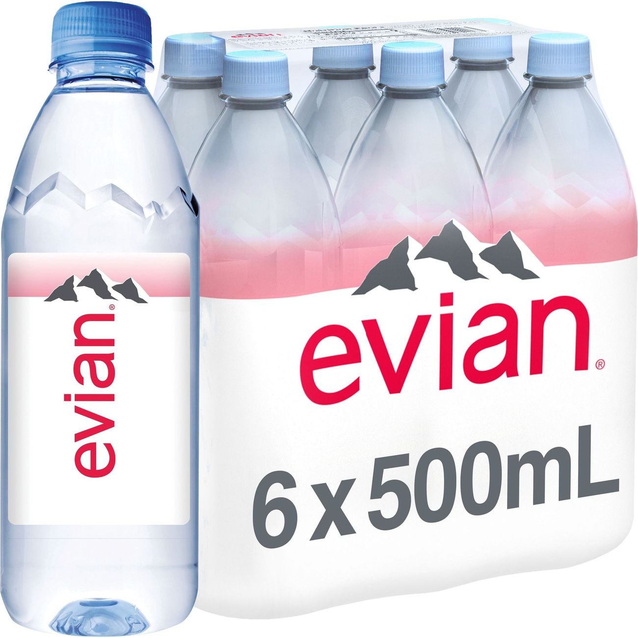 Evian Natural Spring Water 6pk Bottles - Shop Water at H-E-B