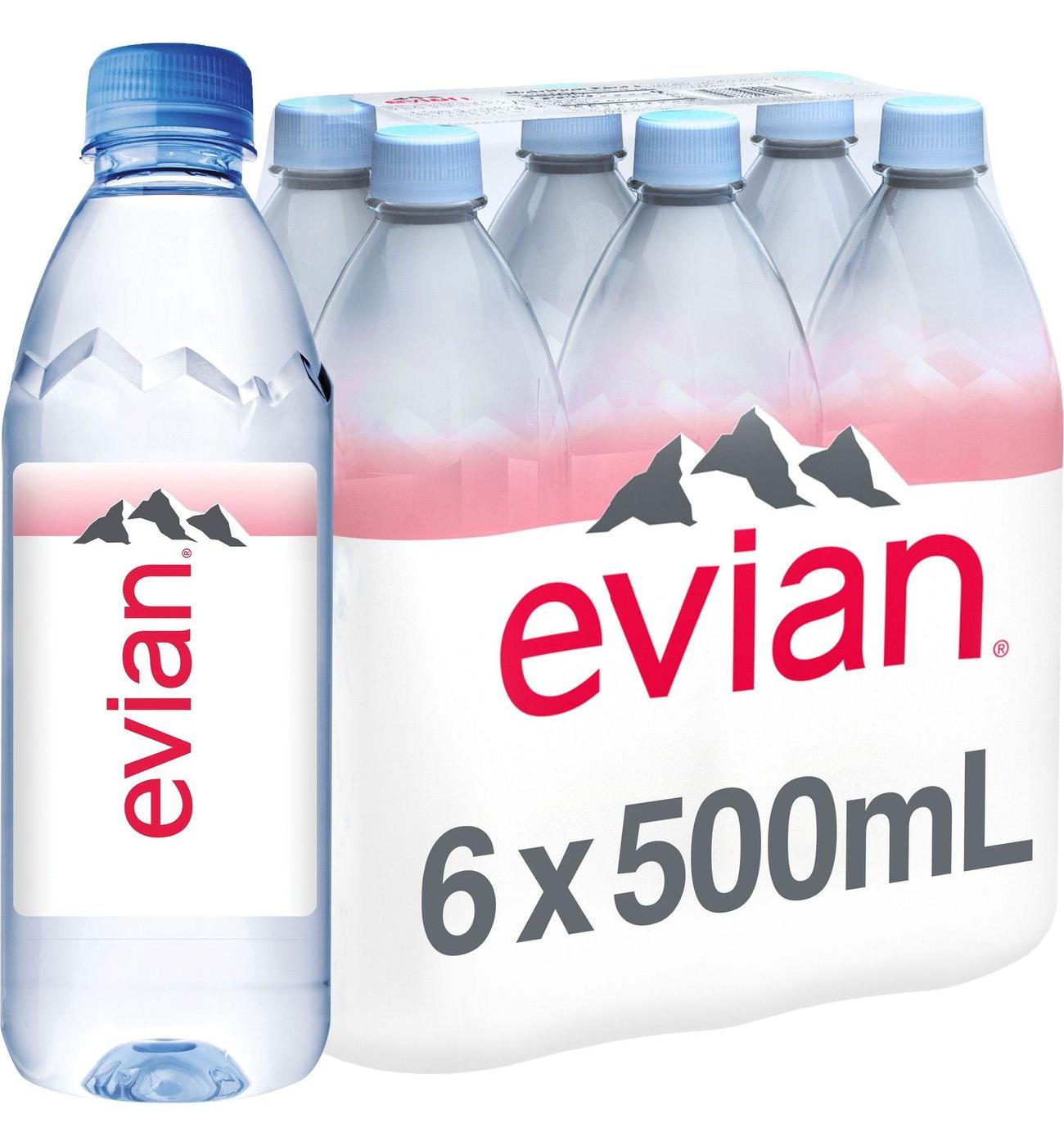 Evian Natural Spring Water 6pk Bottles; image 1 of 10